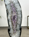 Natural Quartz & Amethyst Stone Geode Slice on Stand - MWS3004