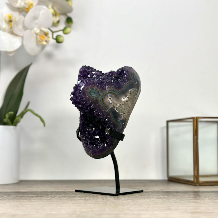 Deep Purple Amethyst Stone cluster on Stand - MWS2859