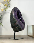 Large Natural Amethyst Geode From Uruguay With Metal Stand – Statement Crystal Piece for Modern Home Decor - MWS2498