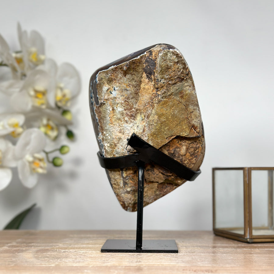 Natural Amethyst Crystal with Handmade Metal Stand - MWS1812