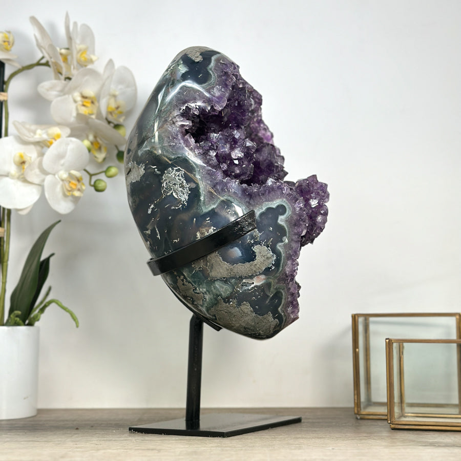 Huge Amethyst Geode with Agate &amp; Green Jasper Shell - MWS2194