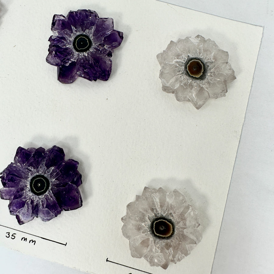 Genuine Amethyst &amp; Quartz Stalactite Slices Flat - Perfect for Crafting Unique Jewelry - STS0040