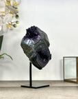 Amethyst Geode with Deep Purple and Green Bands – Natural Display Piece on Stand - MWS2817