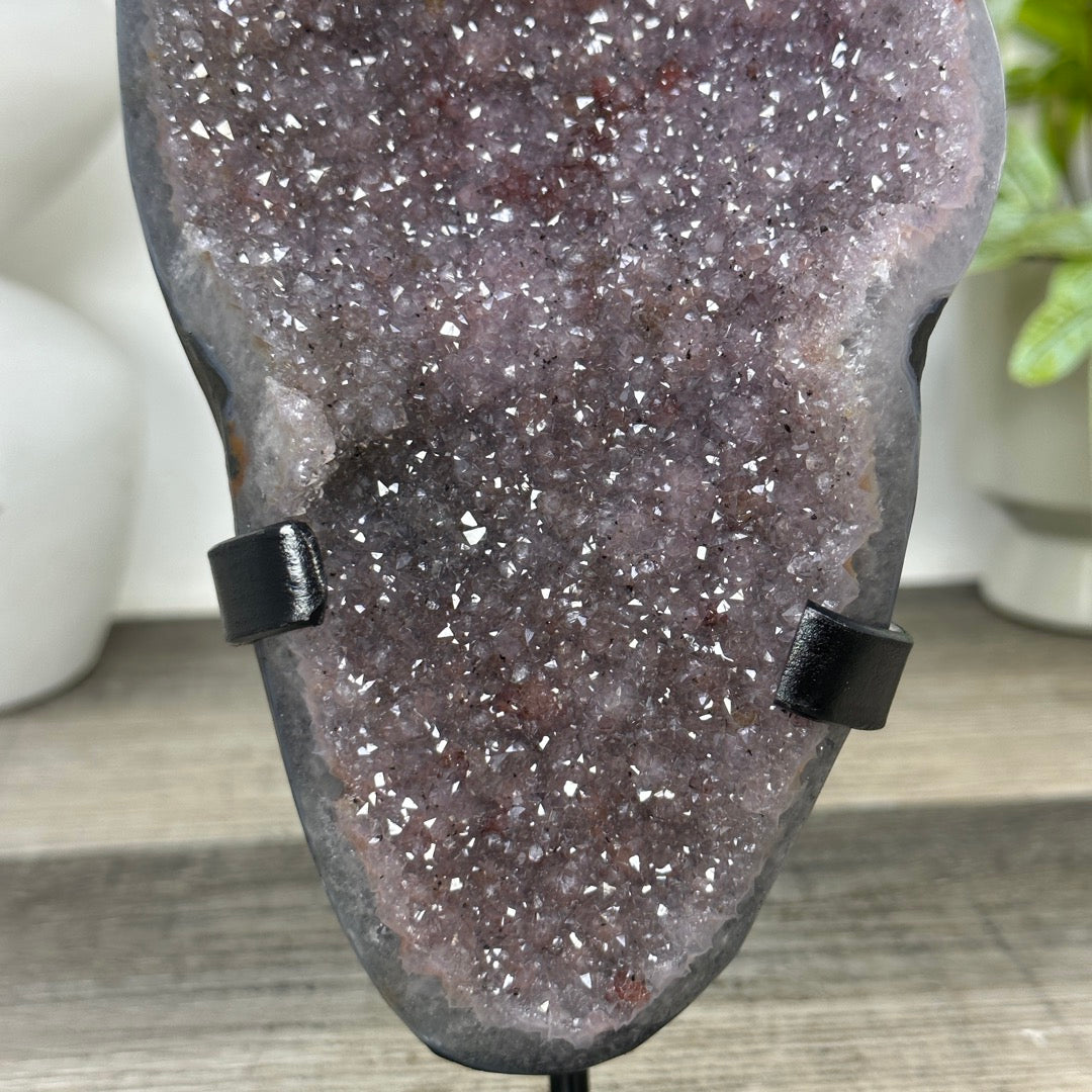 Pink Tone Amethyst with handmade Metal Stand - MWS3358