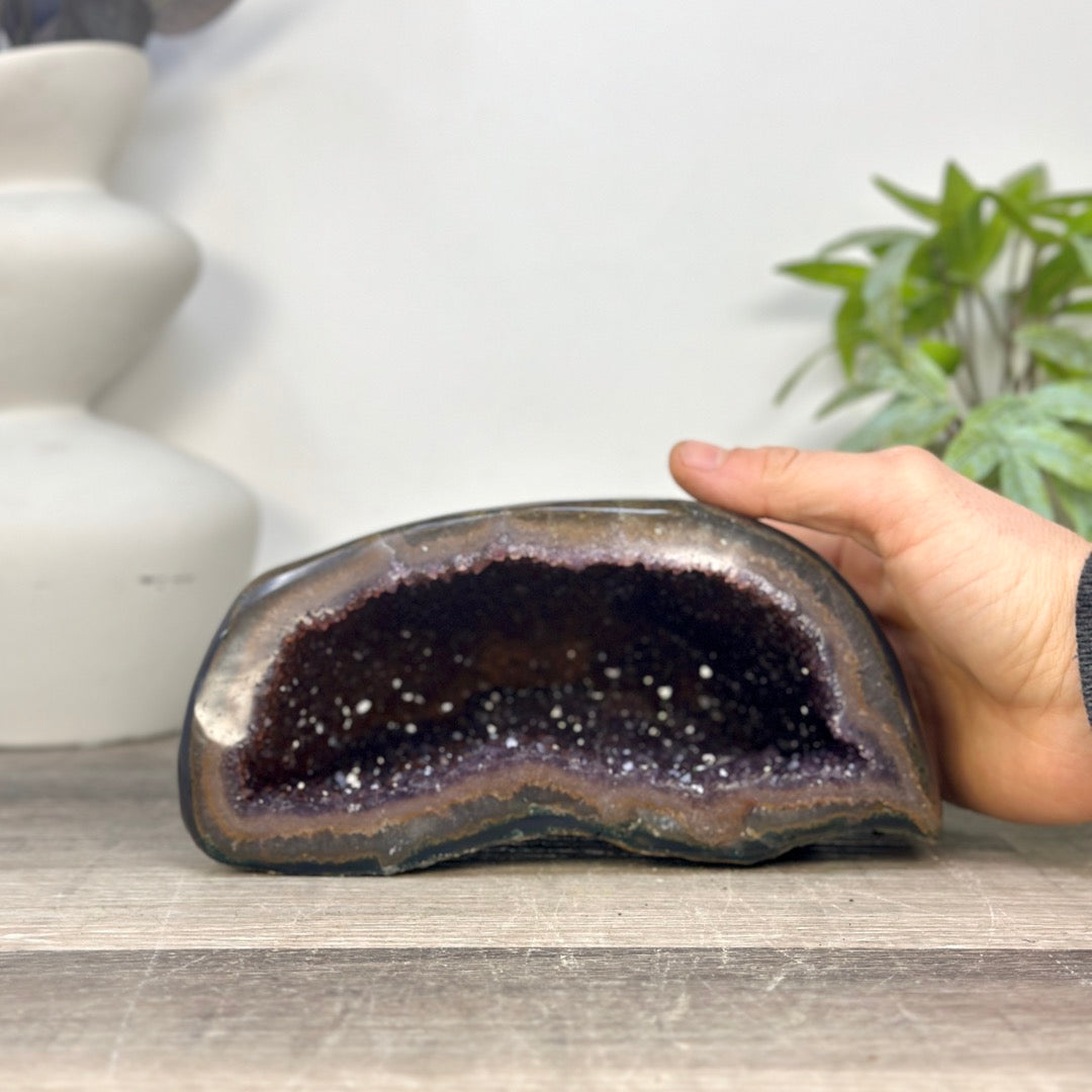 Natural Amethyst Geode with Agate Shell - STGE0112