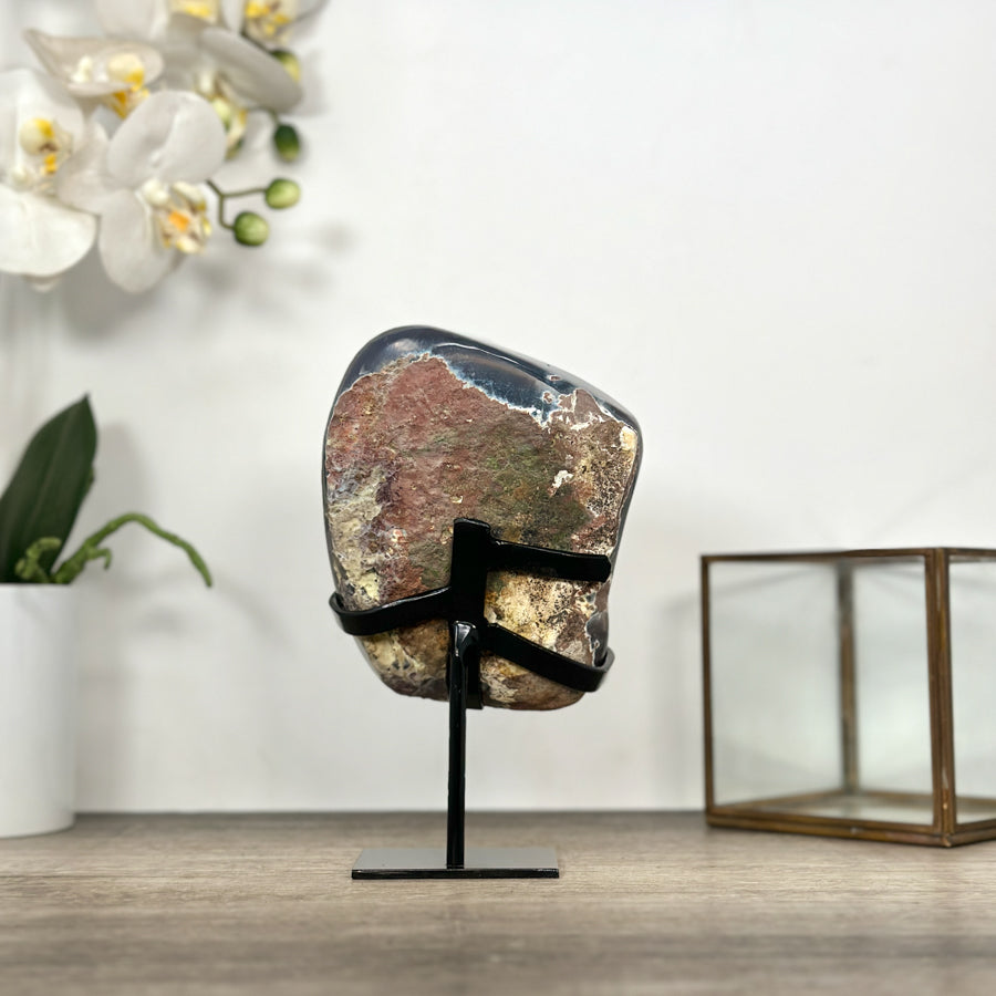 Natural Uruguayan Agate Geode with Druzy Interior - MWS3017