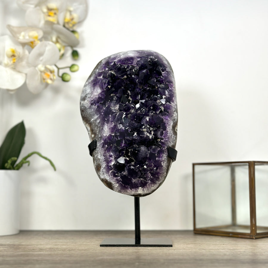Natural Amethyst Cluster on Metal Stand - MWS3020