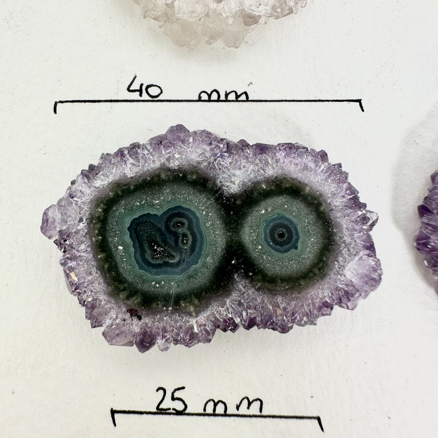 Amethyst, Quartz Agate &amp; Green Jasper Stalactite Slices Wholesale Flat - Ideal for Pendants - STS0026