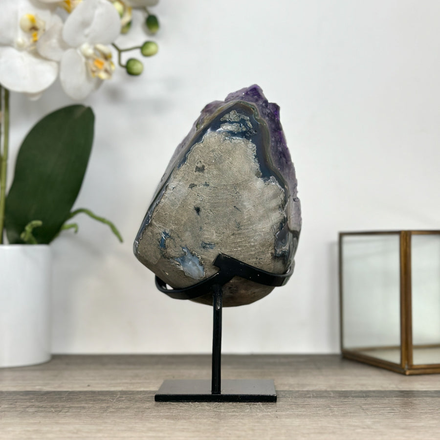 Amethyst Crystal Cluster with Deep Purple on Stand - MWS2941