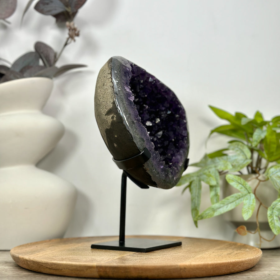 Uruguayan Amethyst Geode on Metal Stand - MWS3105