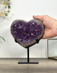 Amethyst & Agate Stone Heart - Stand Included - HST0341