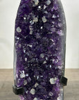 Deep Purple Amethyst Geode From Uruguay on Metal Stand – Premium Crystal Accent for Living Room Decor - MWS2496