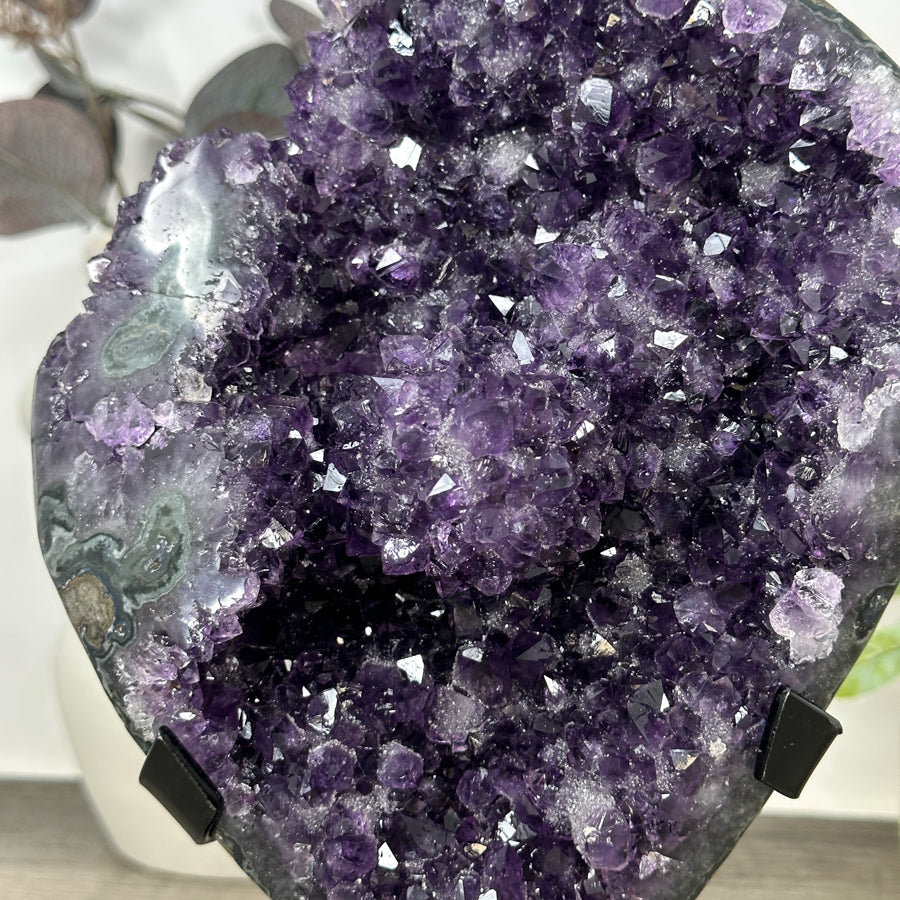Natural Amethyst Crystal Cluster with Stand from Uruguay - MWS3175