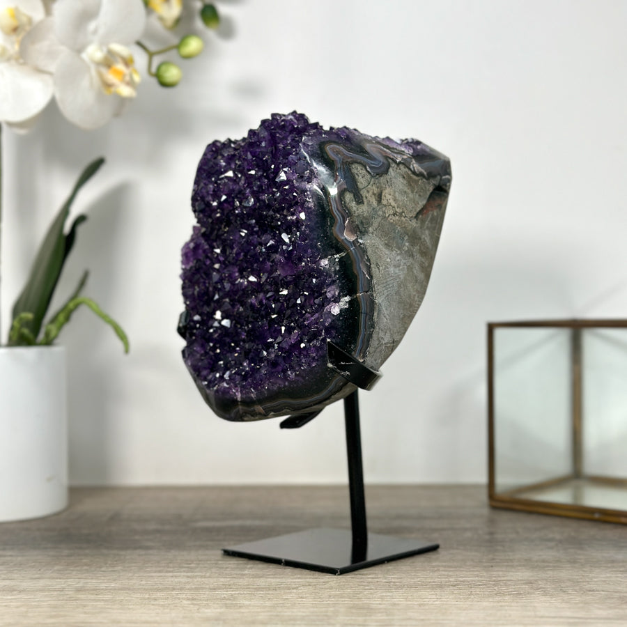 Top Grade Natural Amethyst Crystal Formation - Stand Included - MWS2479