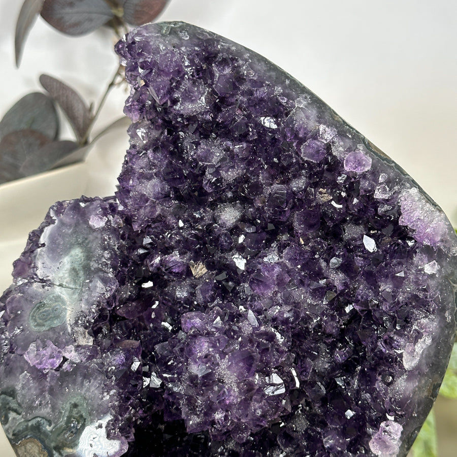 Natural Amethyst Crystal Cluster with Stand from Uruguay - MWS3175