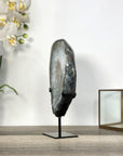 Quartz & Agate Geode Slice on Metal Stand - MWS2734