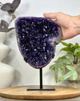 Large Deep Purple Amethyst Geode on Metal Stand - MWS3117