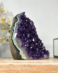 Amethyst Crystal Cluster with Deep Purple Points and Green Jasper Shell - CBP1164