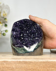Amethyst Crystal Geode with Dark Purple Druzy for Home or Office Display - CBP1154