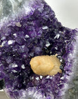 Uruguayan Amethyst Specimen with Yellow Calcite Crystal - MWS2964