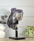 Uruguayan Amethyst Specimen with Green Jasper Shell & Calcite Formation - MWS3148