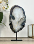 Agate & Quartz Geode Slice Portal with Sugar Druzy Center - MWS2911