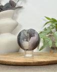 Quartz & Agate Sphere Geode with Calcite Crystal Formation - SPH0149