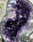 Large Natural Amethyst Stone with Green Jasper Shell on Metal Stand - MWS2820