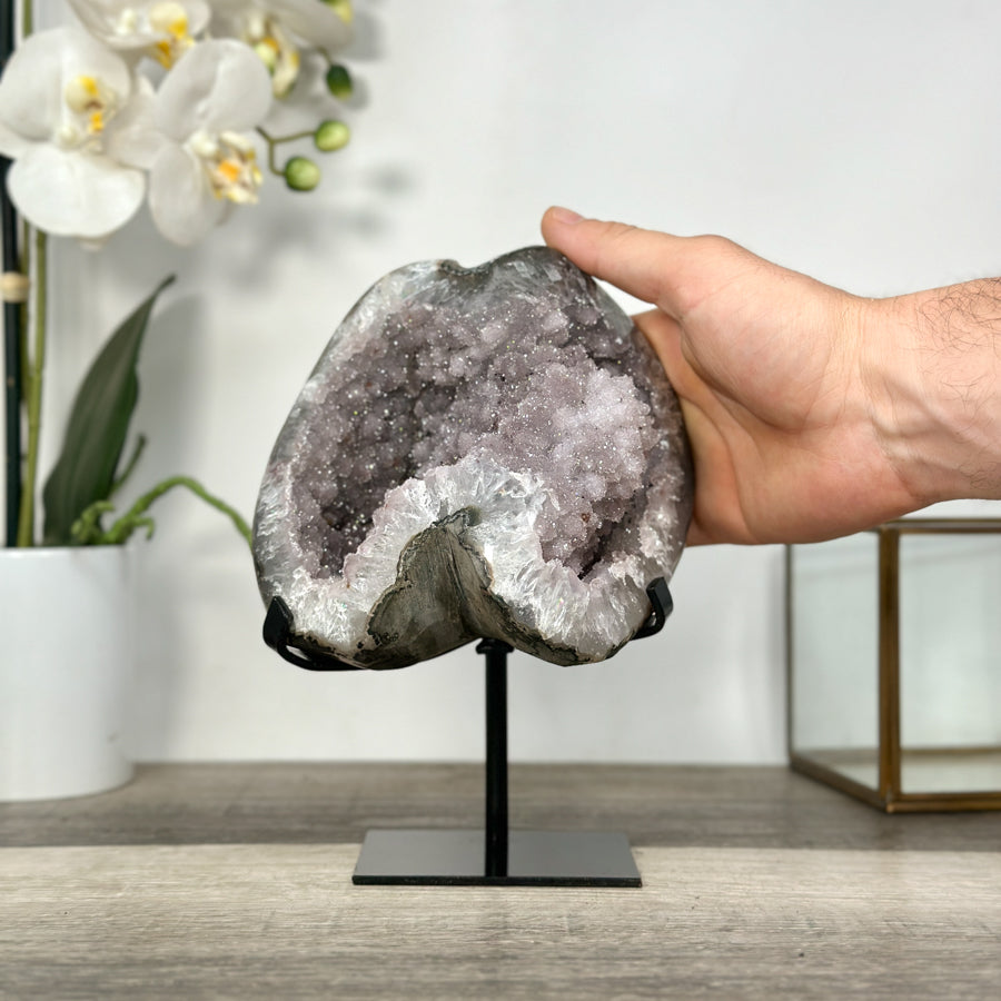 Amethyst Geode with Sugar Sparkling Crystals - MWS2691