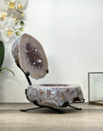 Natural amethyst Jewelry Box on Metal Stand - MWS2978