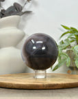 Natural Blue Banded Agate & Druzy Sphere Geode - SPH0161