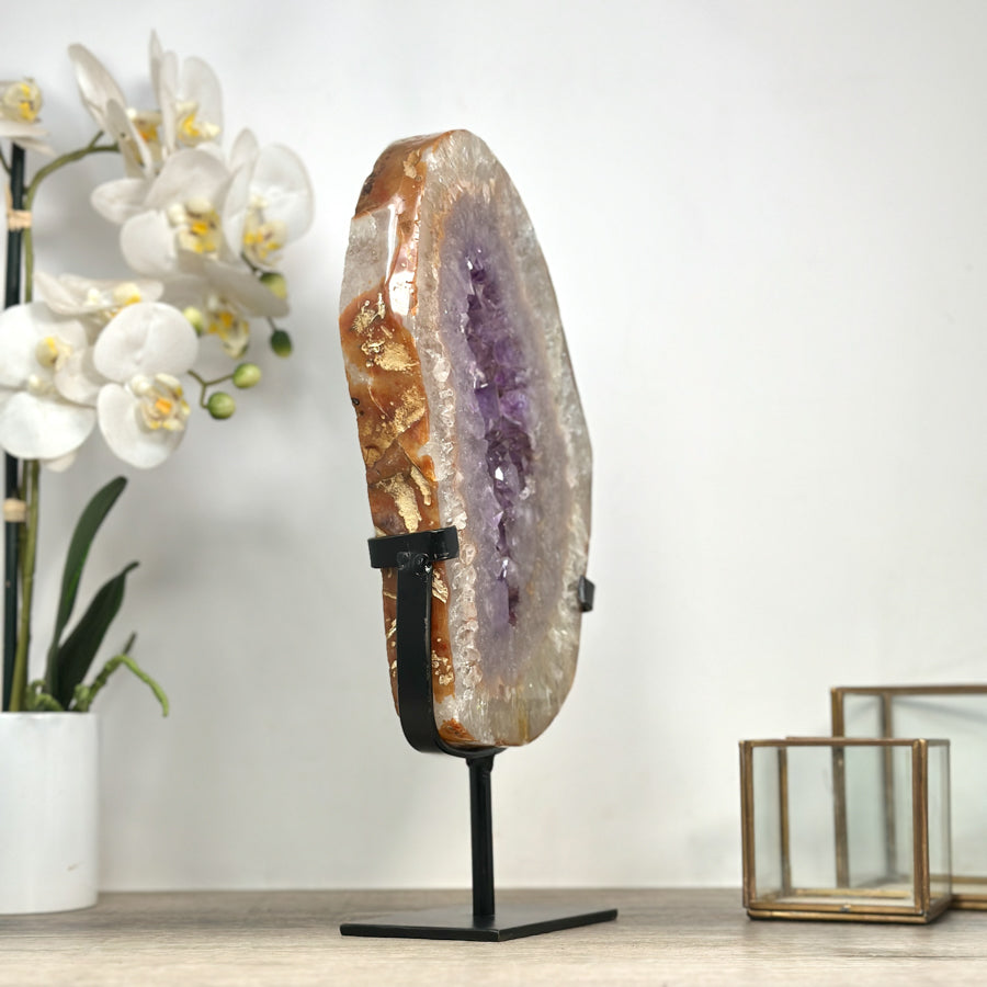XXL Amethyst &amp; Quartz Geode Slice Portal - MWS2333