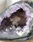 Natural amethyst Geode with Calcite Crystal Inclusions - STGE0091