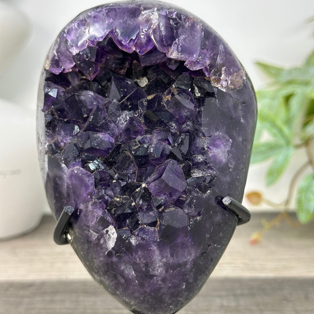 Natural Uruguayan Amethyst Specimen on Stand - MWS3268