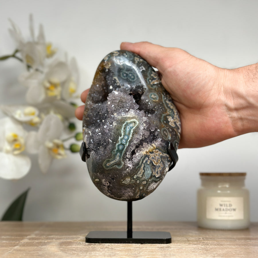 Beautiful Quartz &amp; Green Jasper Crystal Specimen, Perfect for Home Decor - MWS1614