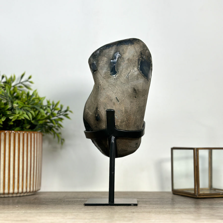 A grade Amethyst Crystal Geode with Metallic Stand - MWS2427