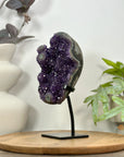Natural Deep Purple Amethyst Cluster on Metal Stand - MWS3104