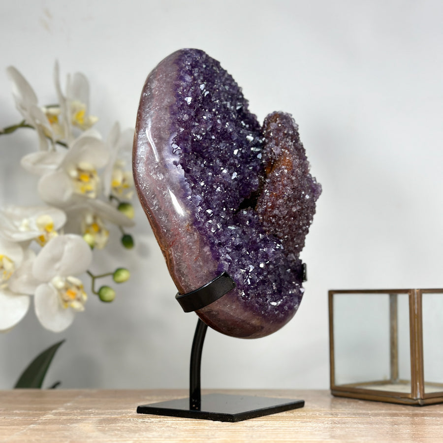 Unique Natural Amethyst Cluster with Rare Pseuda Calcite Formation - MWS1937