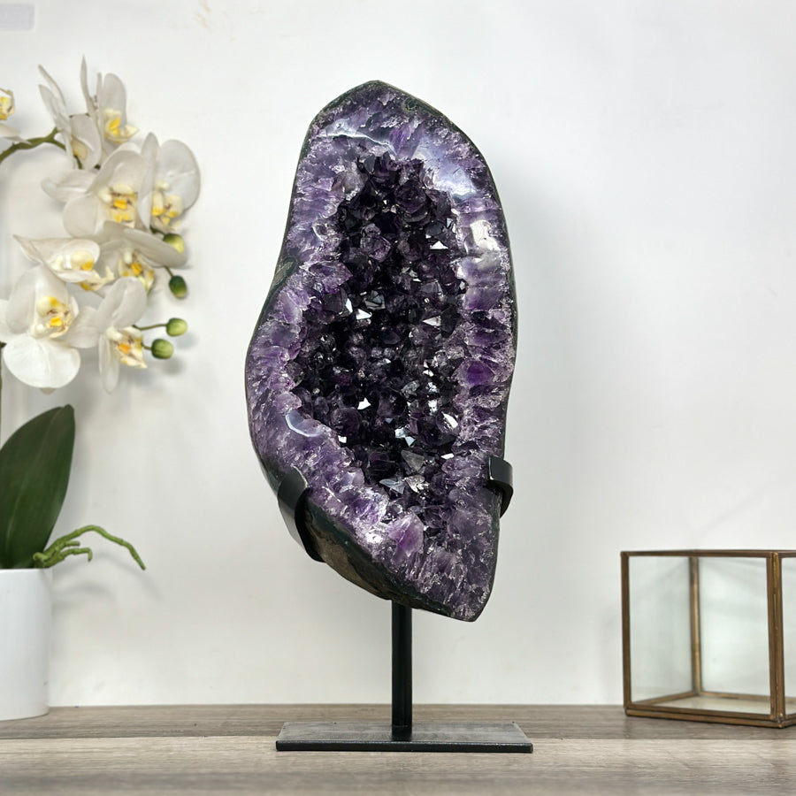 XXL Deep Purple Amethyst Geode With Metal Stand - MWS2751