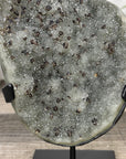 Green Quartz Crystal Cluster with Black Hematite Inclusions - MWS3342