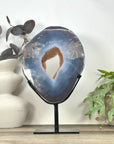 Large Natural Blue Agate & Quartz Druzy Crystal Portal - MWS3251