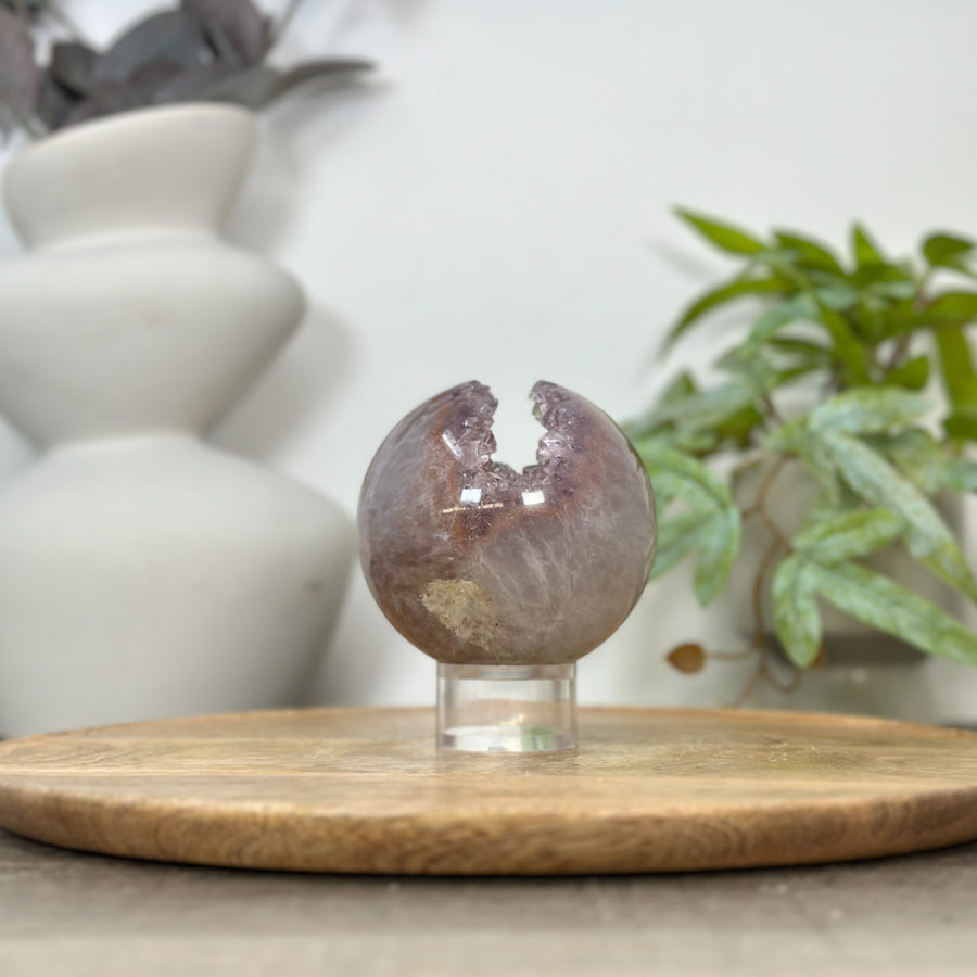 Amethyst Druzy Sphere Geode with Crystal Formation - SPH0175