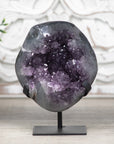 Natural Amethyst Geode with Handmade Stand, Ready to Display Specimen - MWS0106