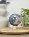 Amethyst & Blue Banded Agate Sphere Geode with Crystal Cavity - SPH0177