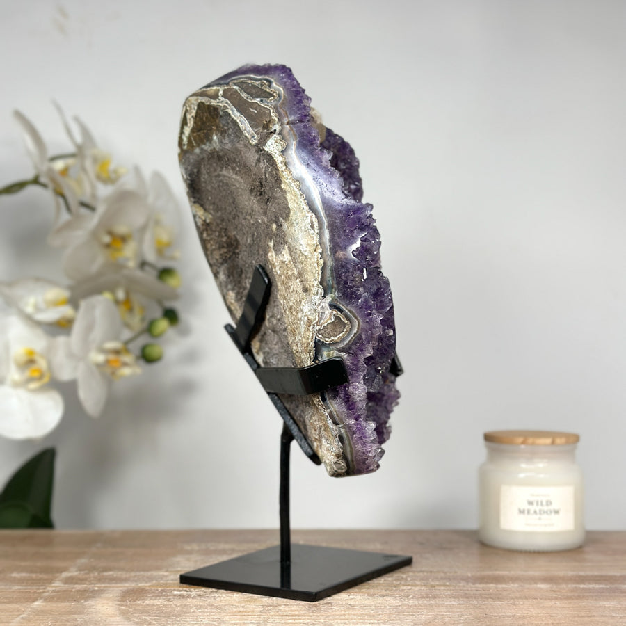 Natural Amethyst Geode with Beautiful Calcite Formation - MWS1350