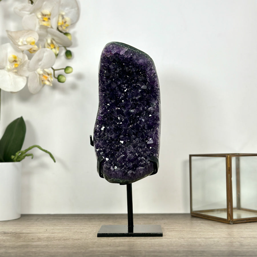 Deep Purple Amethyst Stone Cluster on Stand - MWS3028