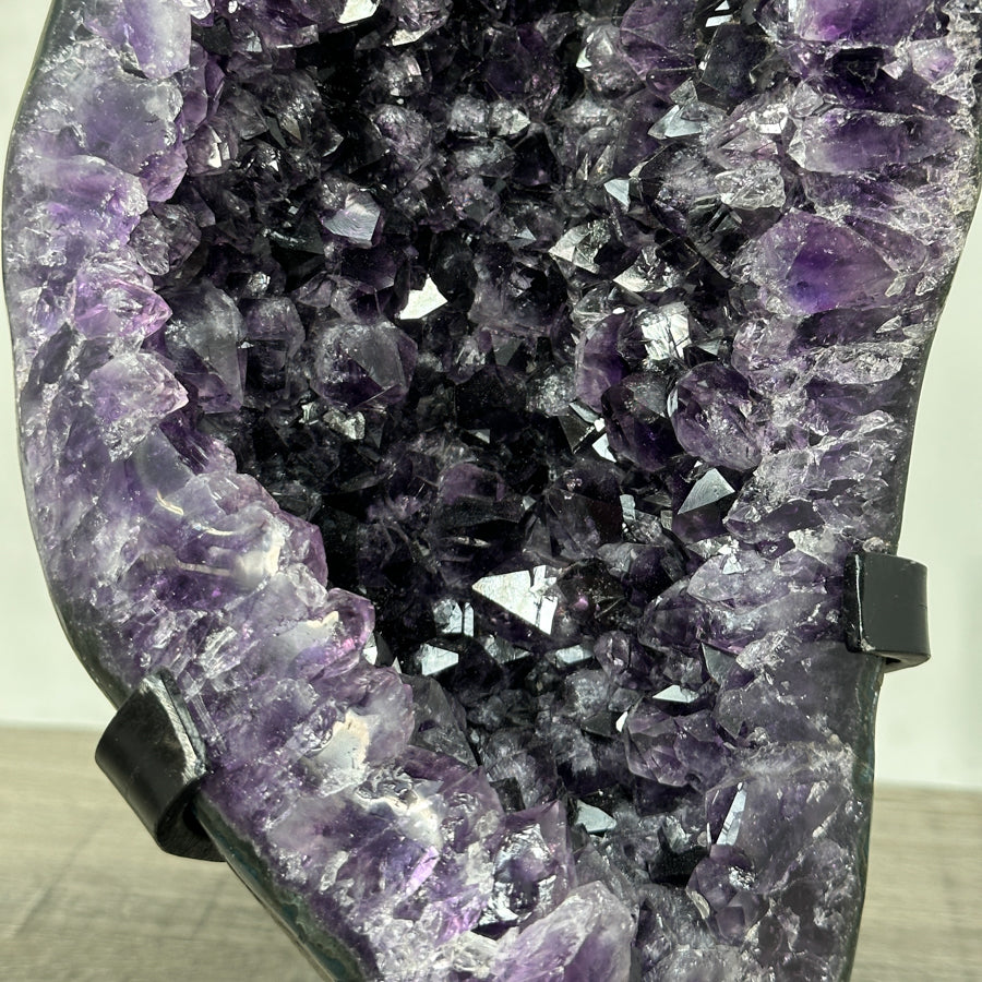 XXL Deep Purple Amethyst Geode With Metal Stand - MWS2751