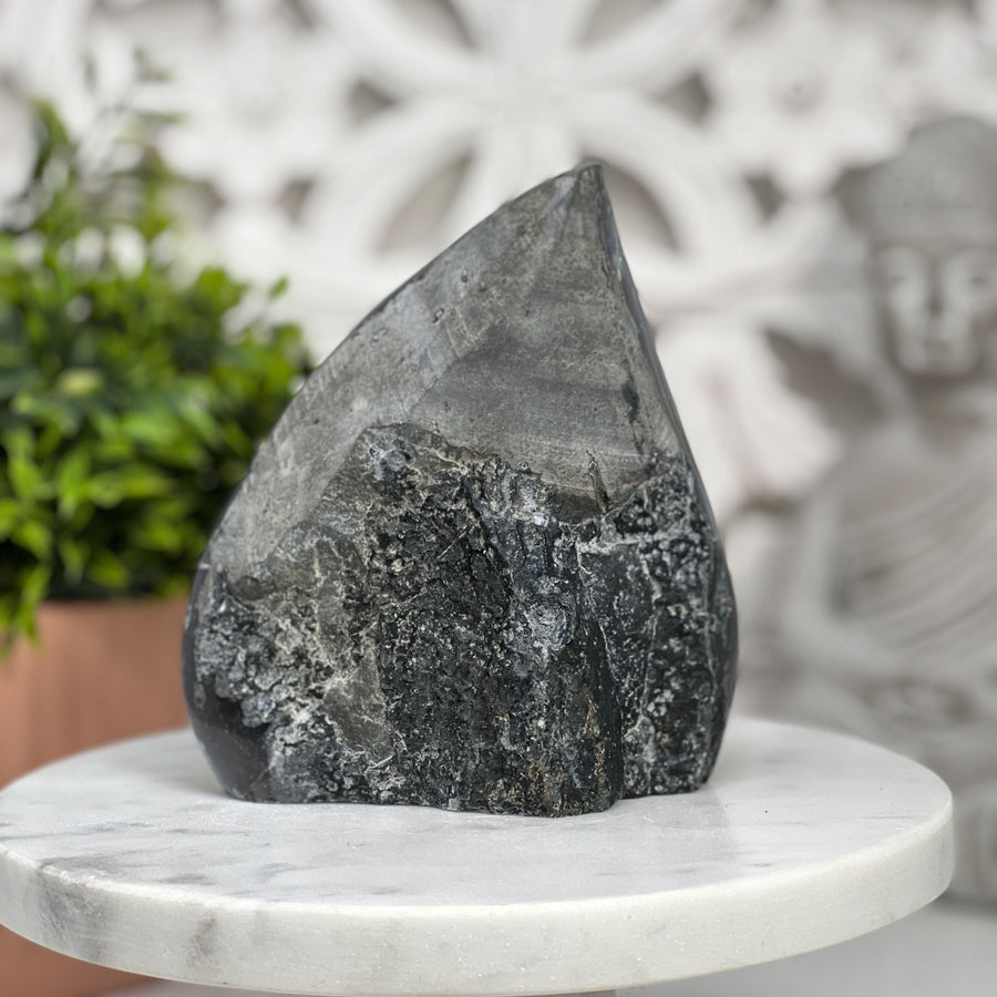 Natural Amethyst Crystal flame Carving - FST0084