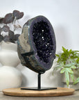 Huge Natural Deep Purple Amethyst Geode on Stand - MWS3077