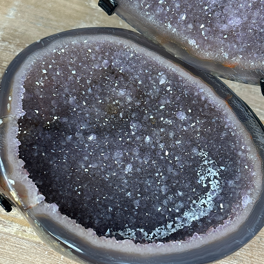 Stunning Polished Agate Geode with Amethyst Interior - MWS1986